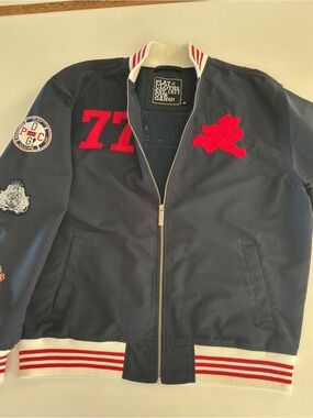 Play Clothes Co. Navy Bomber Jacket with Red Accents